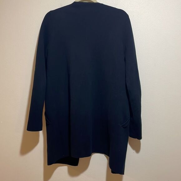 J. Crew Vanessa Sweater Jacket Black Cardigan Open Front Pockets Small AC819 - Picture 9 of 11